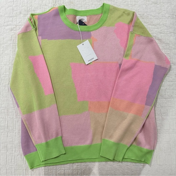 **NWT** Andrew By Unit Colorblock Sweater - Picture 12 of 16